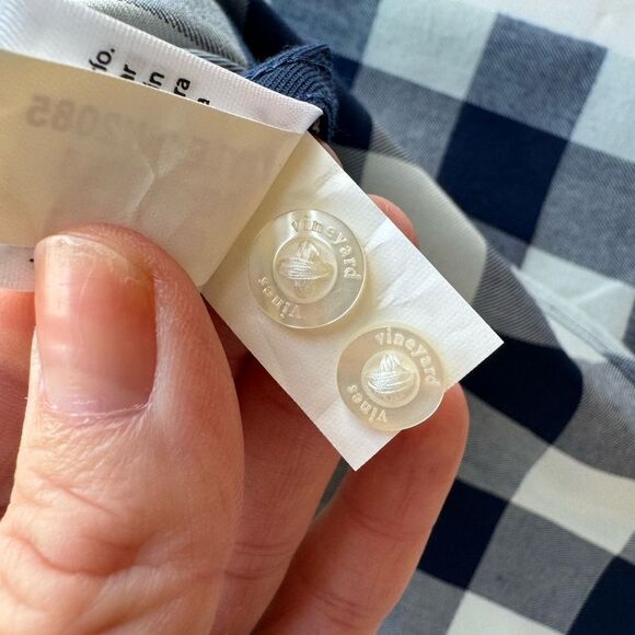 Vineyard Vines Relaxed Carmel Buffalo Check Performance Flannel Button Down Sz 0 - Picture 10 of 14